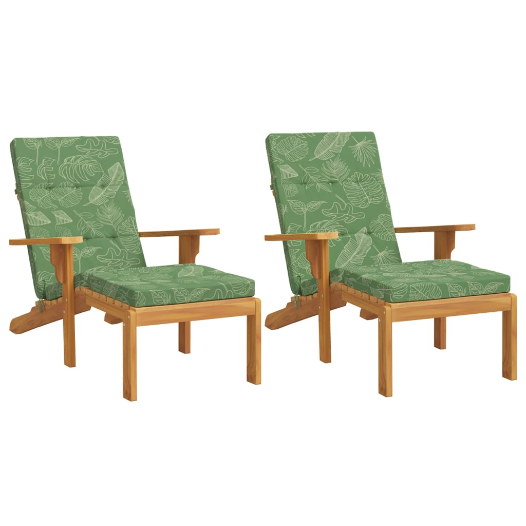 VidaXL coussins de chaise de patio 2 pièces tissu oxford à motif de feuilles