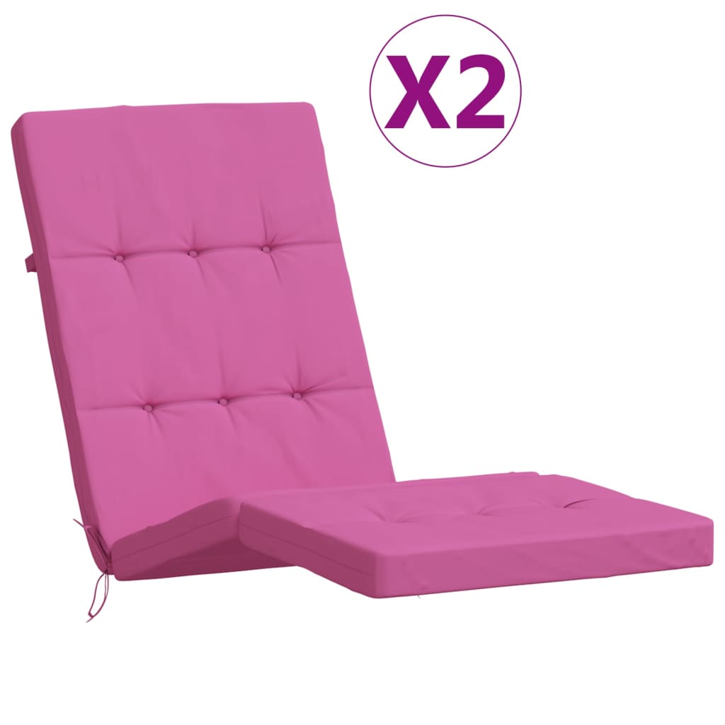 Vidaxx coussins de chaise de patio 2 pcs tissu oxford rose