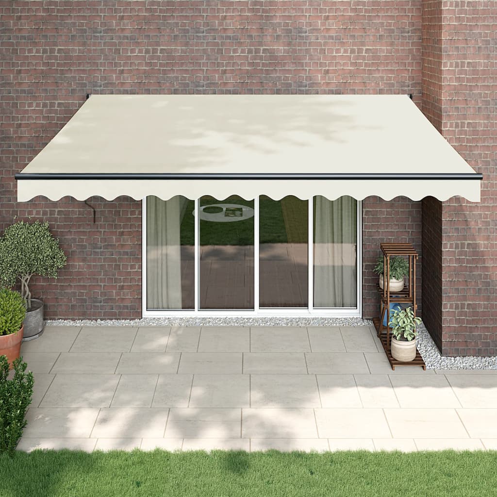 VidaXL Auvent extensible 4x3 m en tissu et aluminium couleur crème