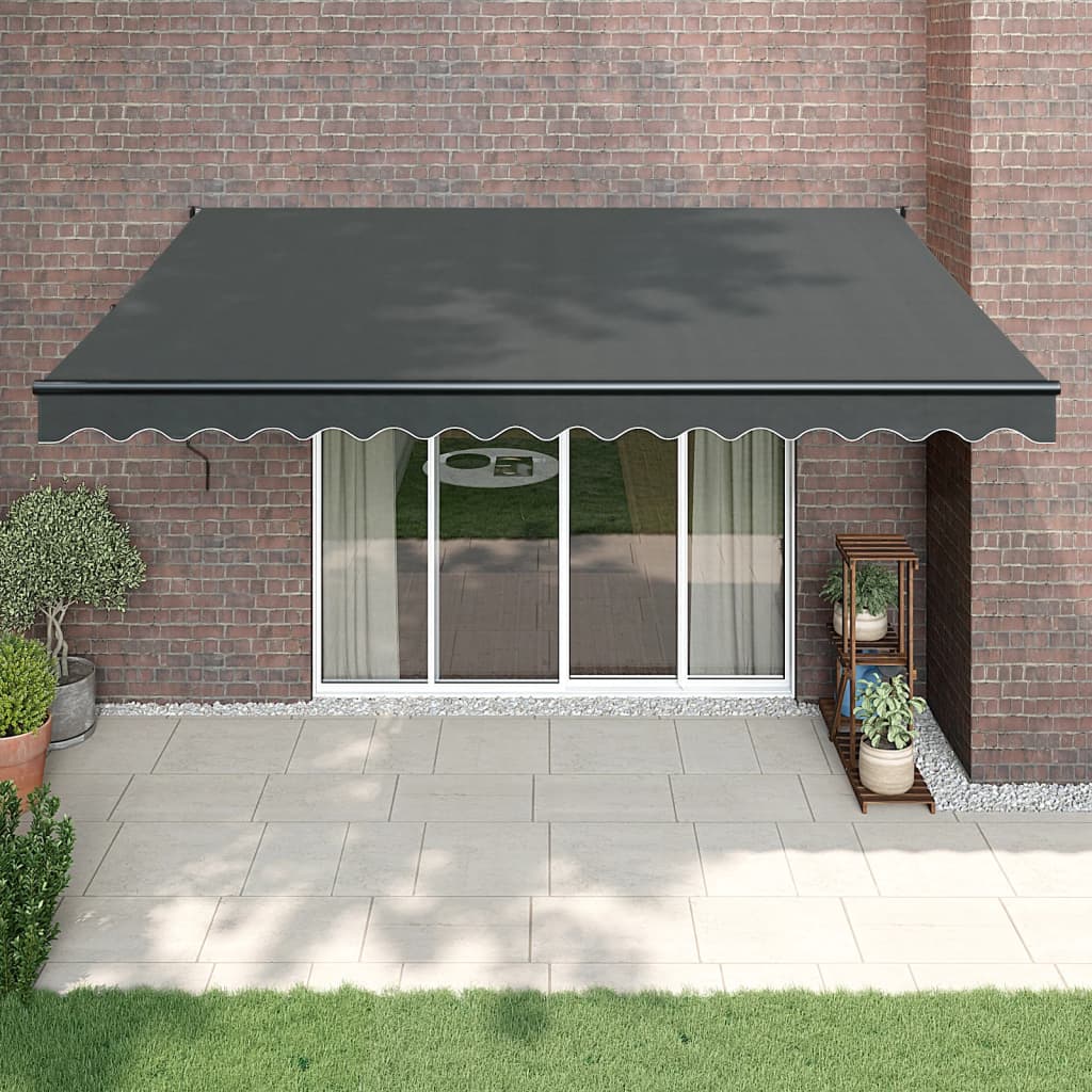 VidaXL Auvent extensible 4x3 m tissu et aluminium anthracite