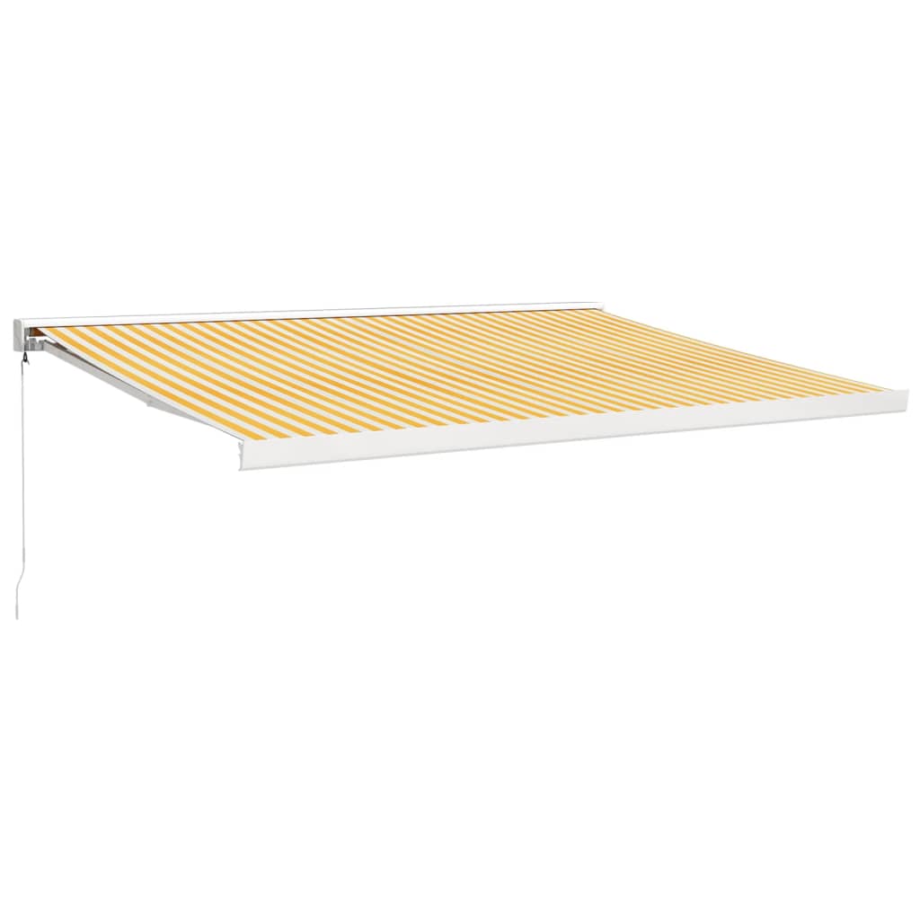 VidaXL Auvent extensible 4,5x3 m tissu et aluminium jaune et blanc