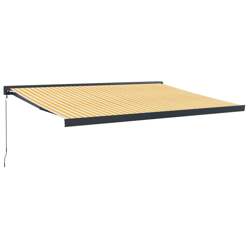 VidaXL Auvent extensible 4x3 m tissu et aluminium jaune et blanc