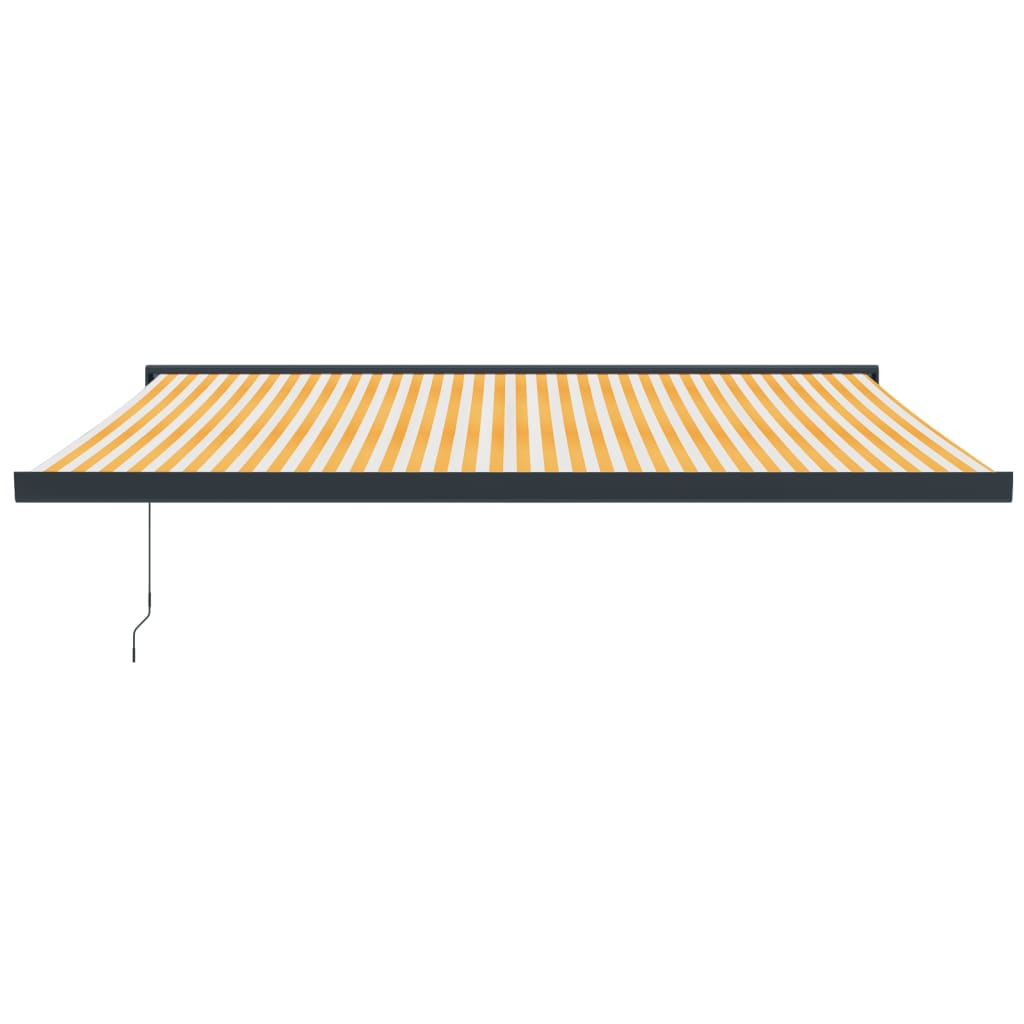 VidaXL Auvent extensible 4,5x3 m tissu et aluminium jaune et blanc