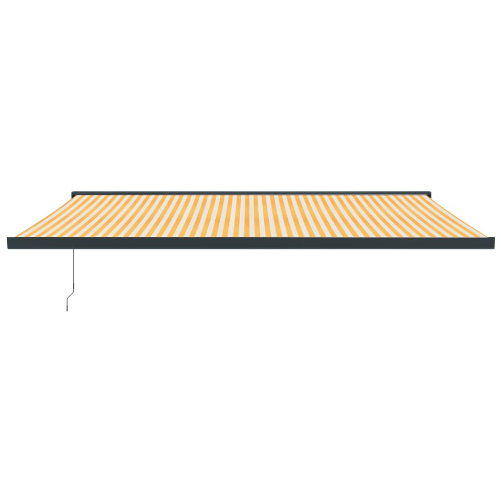 VidaXL Auvent extensible 5x3 m tissu et aluminium jaune et blanc