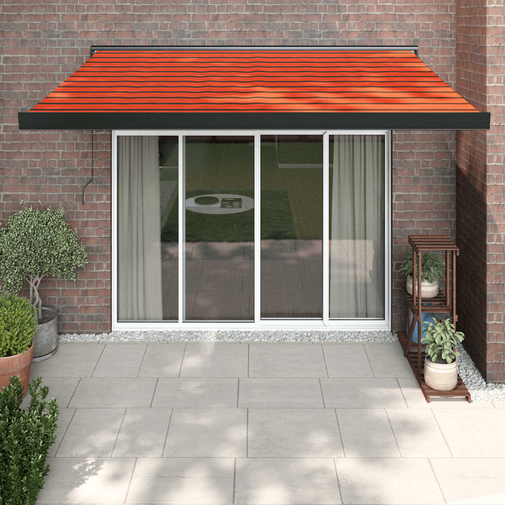 VidaXL Auvent extensible 3x2,5 m tissu et aluminium orange et marron