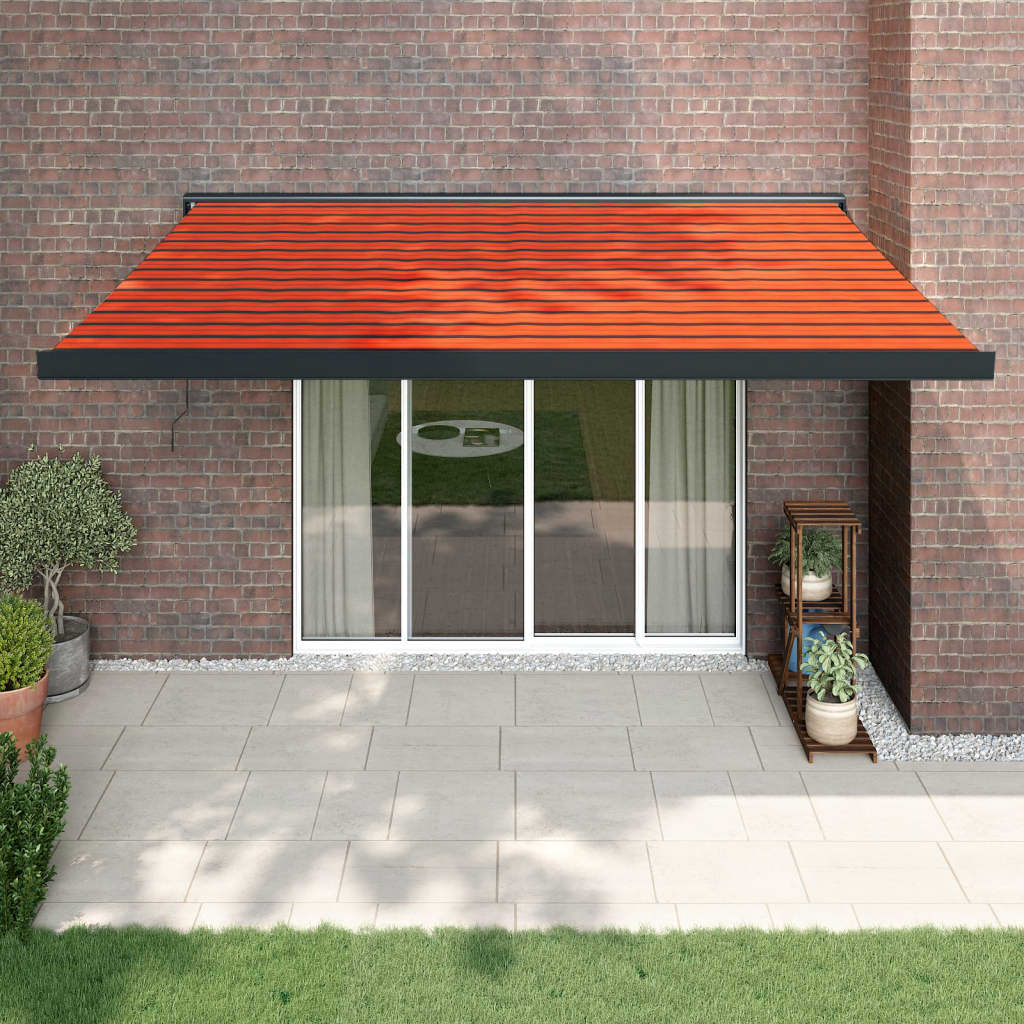 VidaXL Auvent extensible 4,5x3 m tissu et aluminium orange et marron