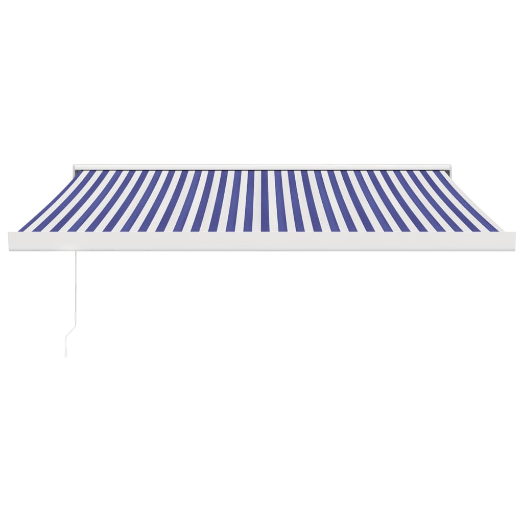 VidaXL Auvent extensible 3x2,5 m tissu et aluminium bleu et blanc