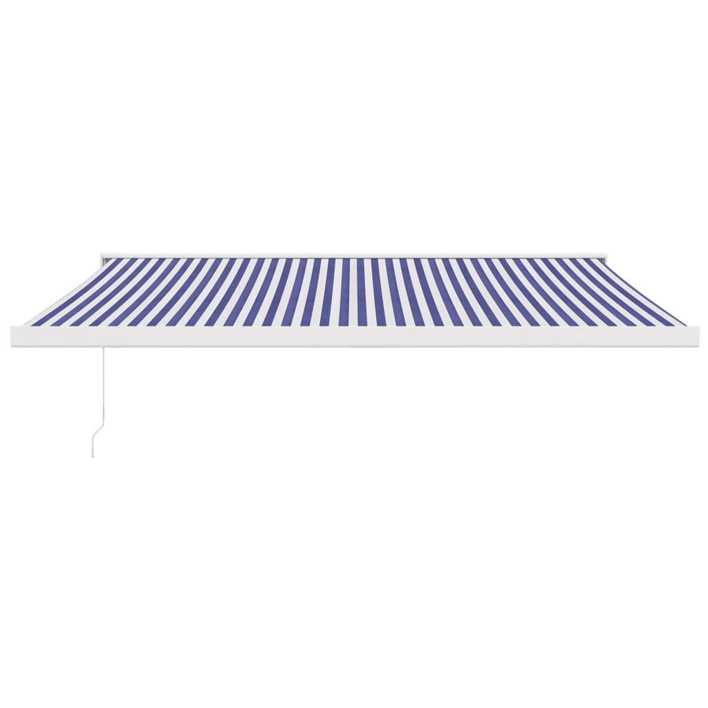 VidaXL Auvent extensible 4x3 m tissu et aluminium bleu et blanc