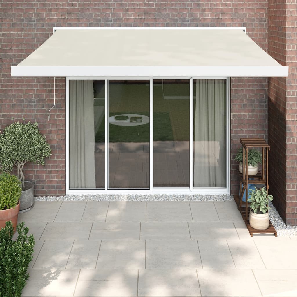 VidaXL Auvent extensible 3x2,5 m tissu et aluminium couleur crème