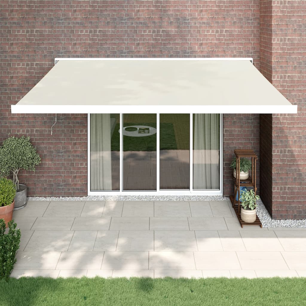 VidaXL Auvent extensible 4,5x3 m tissu et aluminium couleur crème