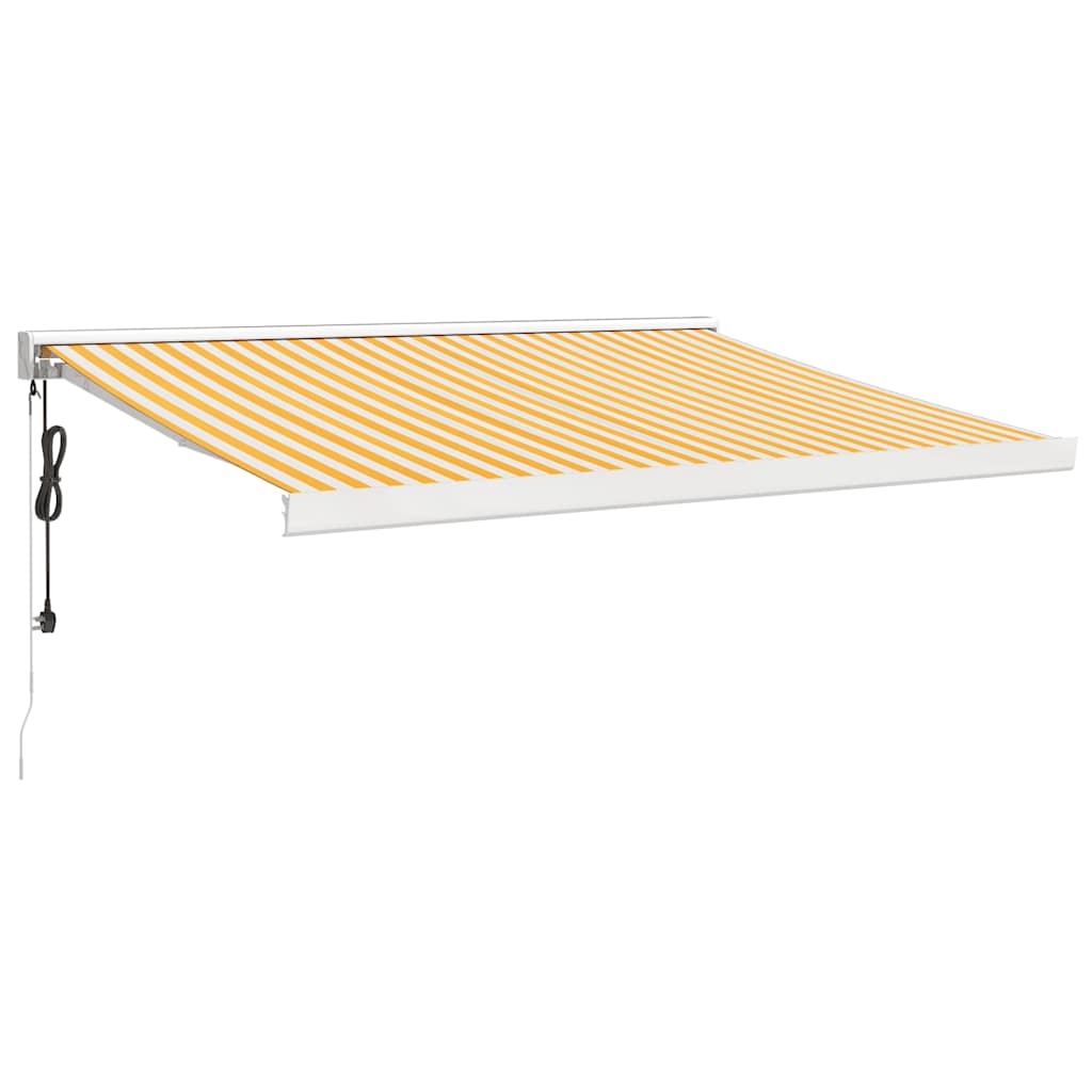 VidaXL Auvent extensible 3x2,5 m tissu et aluminium jaune et blanc