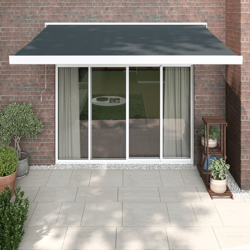 VidaXL Auvent extensible 3x2,5 m tissu et aluminium anthracite