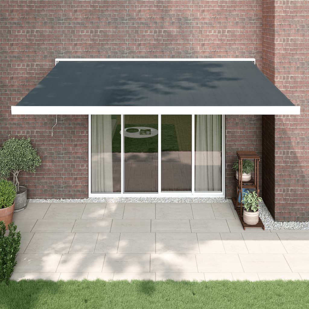 VidaXL Auvent extensible 4,5x3 m tissu et aluminium anthracite