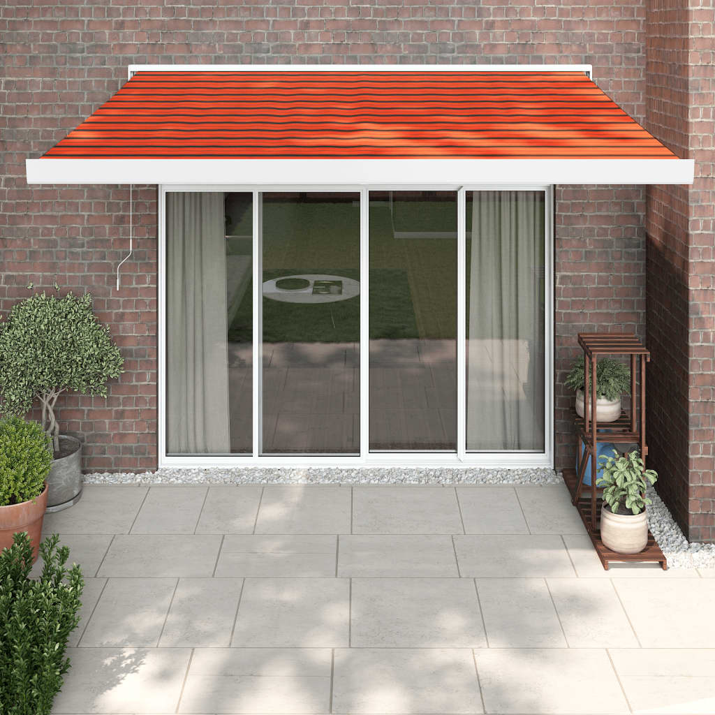 VidaXL Auvent extensible 3x2,5 m tissu et aluminium orange et marron