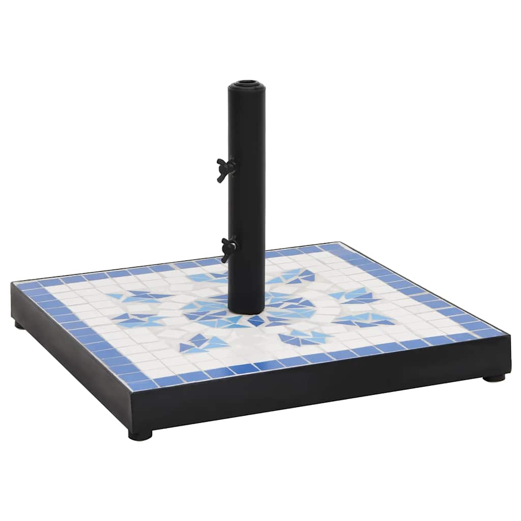 Vidaxx pied de parasol carré 12 kg bleu et blanc