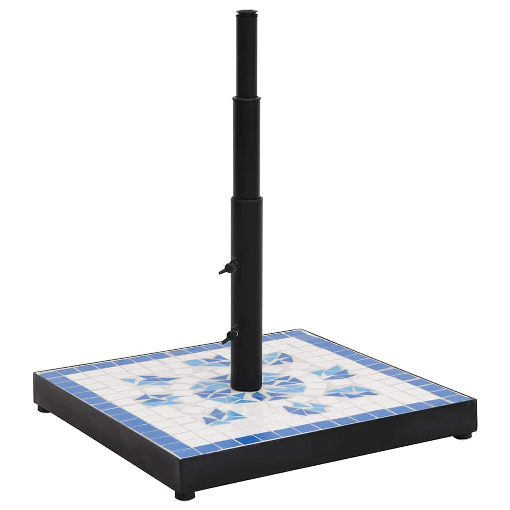 Vidaxx pied de parasol carré 12 kg bleu et blanc