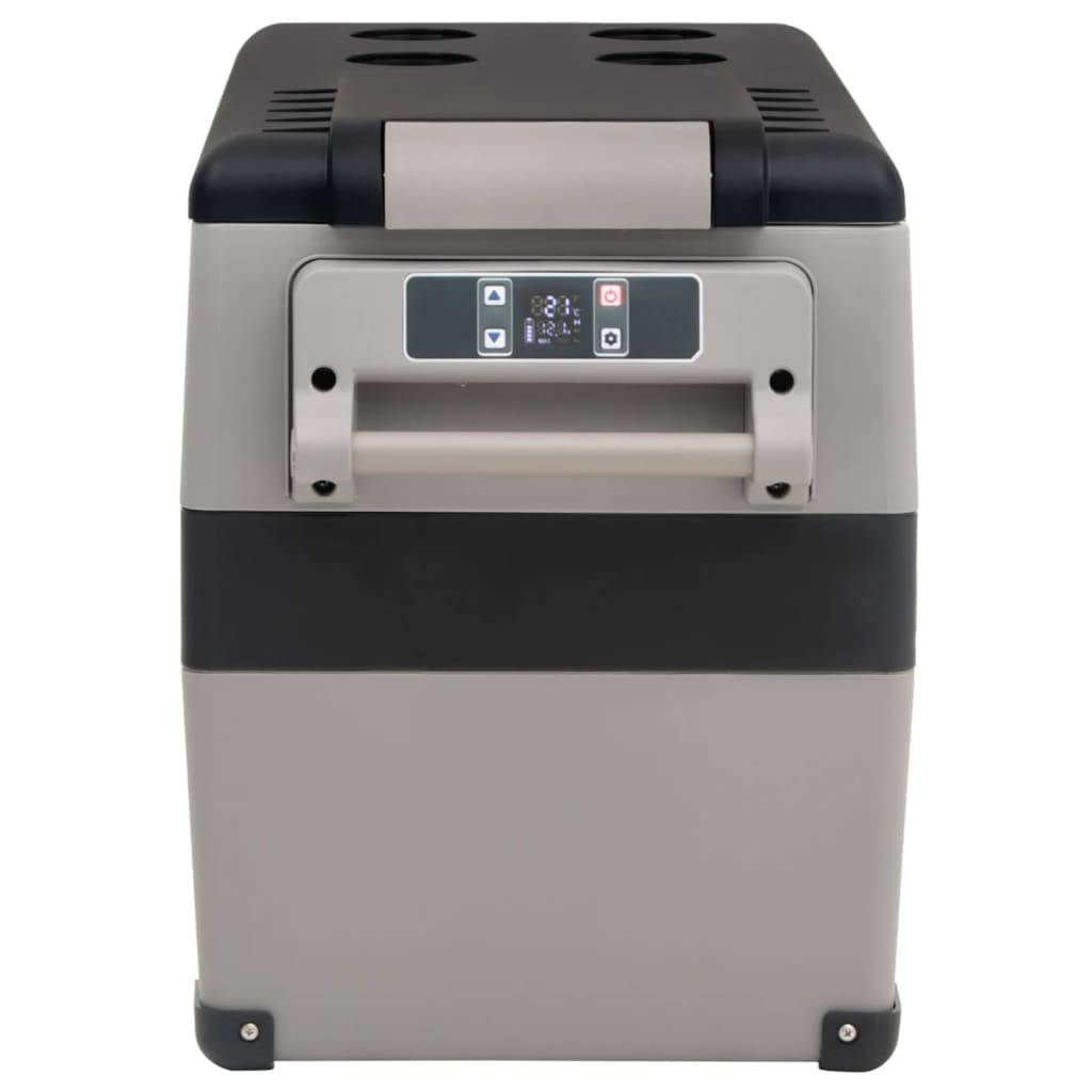 VidaXL Glacière avec poignée 45 L PP PE noir et blanc