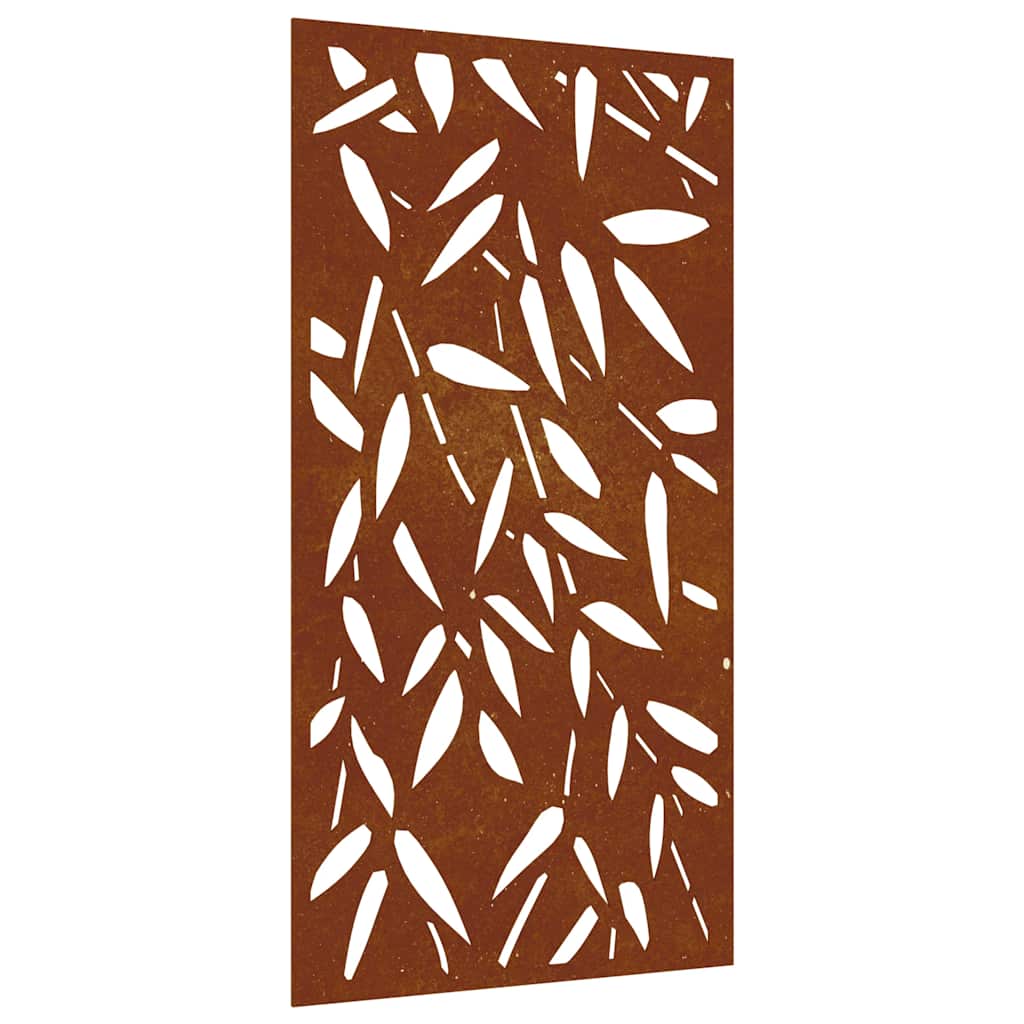 VidaXL Décoration murale jardin feuille de bambou design 105x55 cm acier corten