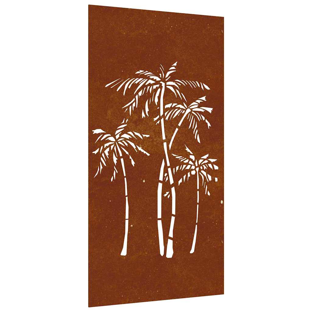 VidaXL Décoration murale jardin palmier design 105x55 cm acier corten