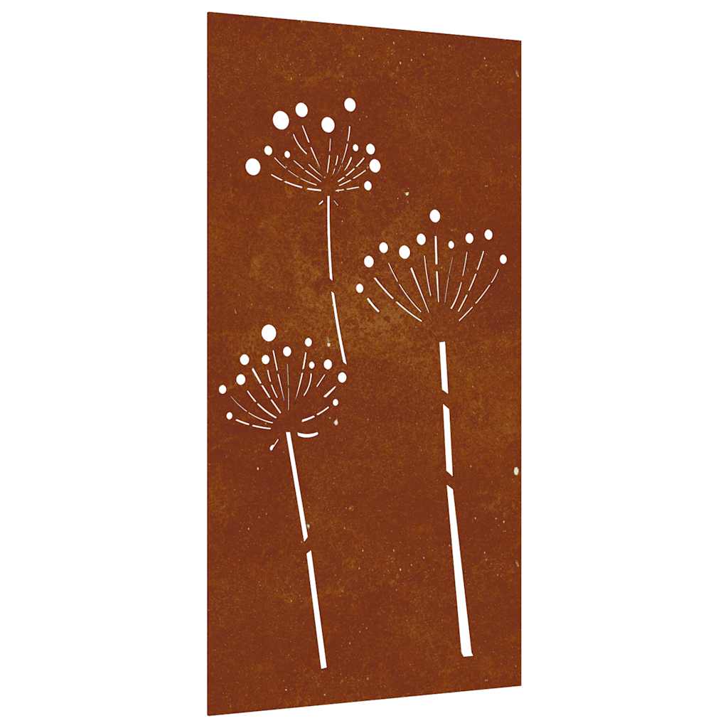 VidaXL Décoration murale jardin fleur design 105x55 cm acier corten