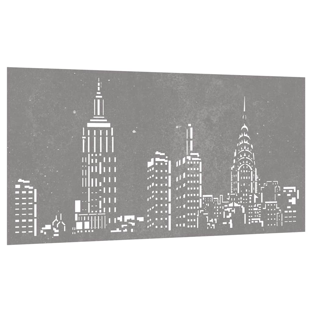 Vidaxxl décoration murale jardin skyline design 105x55 cm acier corten