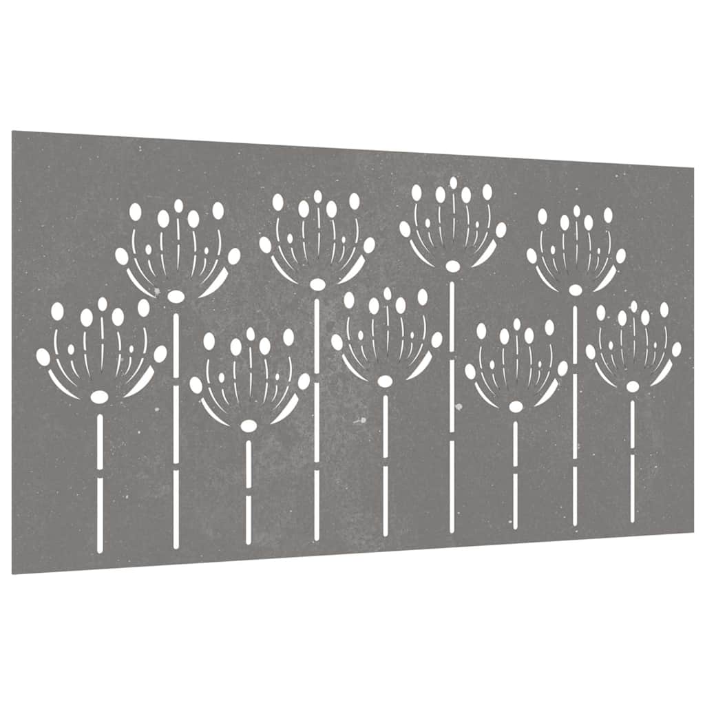VidaXL décoration murale jardin fleur design 105x55 cm acier corten