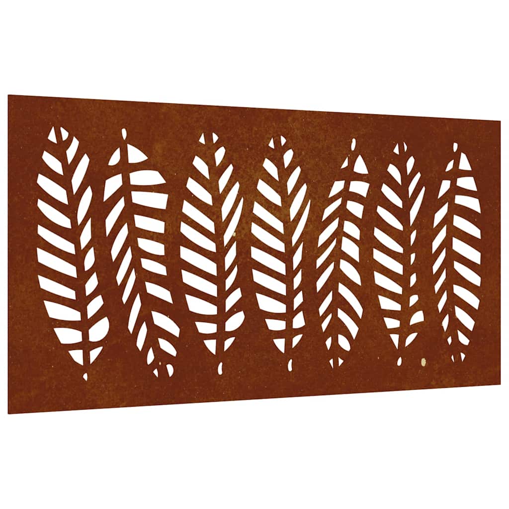 Vidaxxl décoration murale jardin feuille design 105x55 cm acier corten