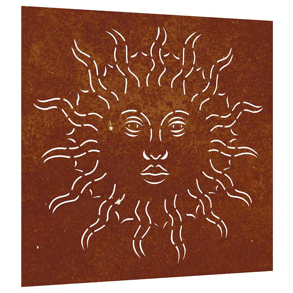 VidaXL décoration murale jardin soleil design 55x55 cm acier corten