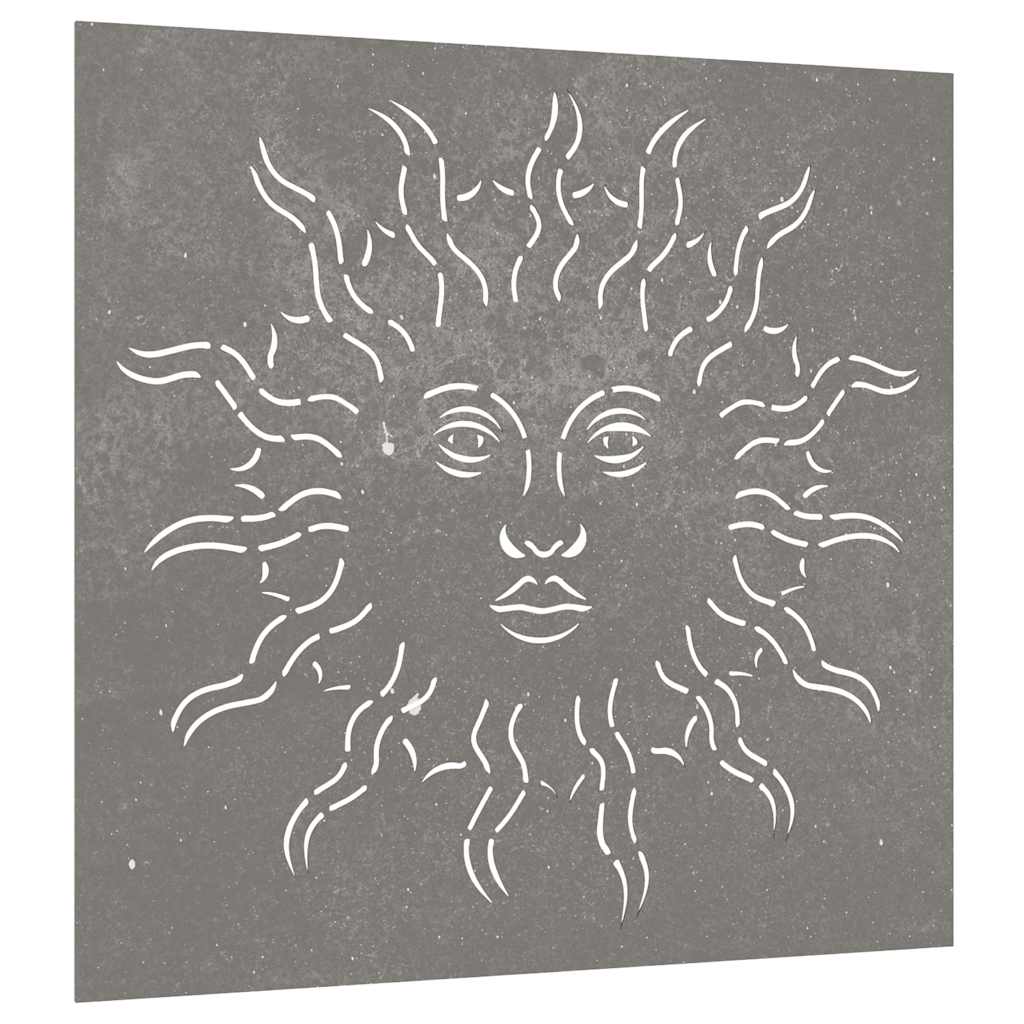 VidaXL décoration murale jardin soleil design 55x55 cm acier corten