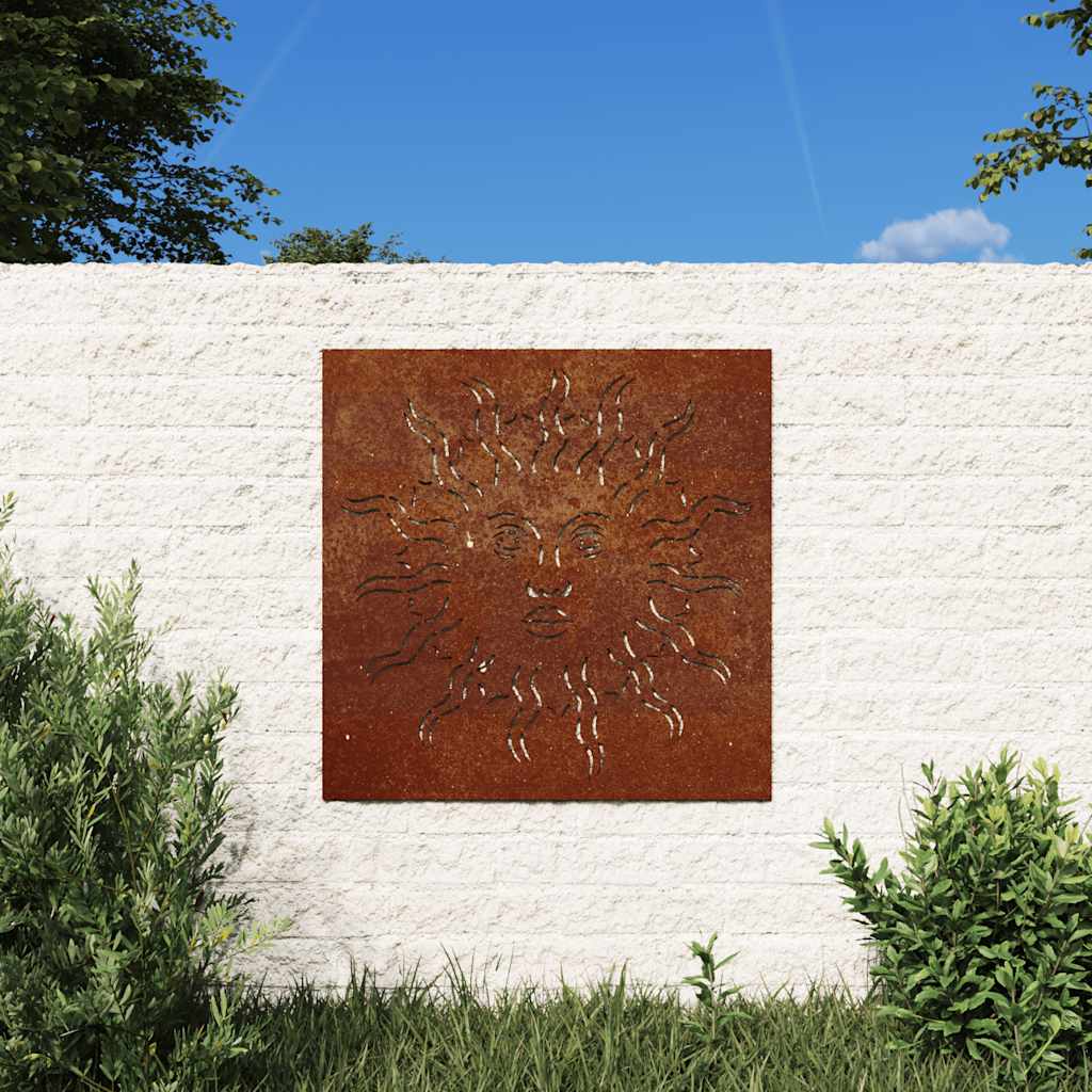 VidaXL décoration murale jardin soleil design 55x55 cm acier corten