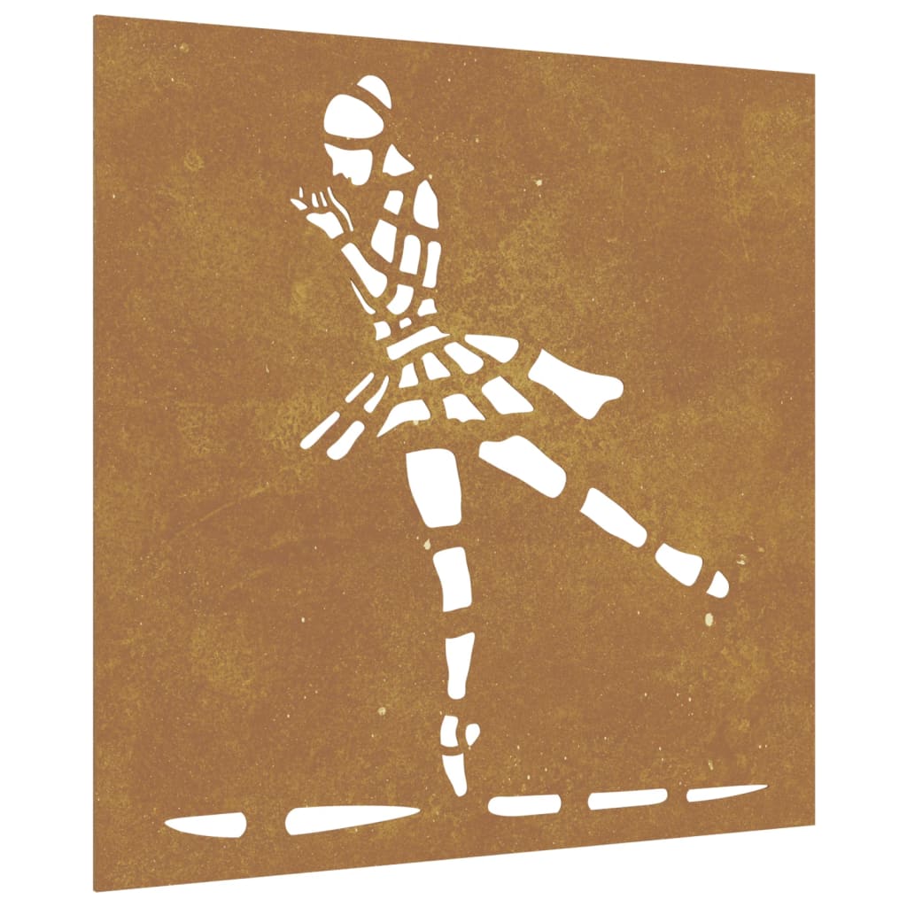 VidaXL décoration murale jardin danseur de ballet design 55x55 cm acier corten