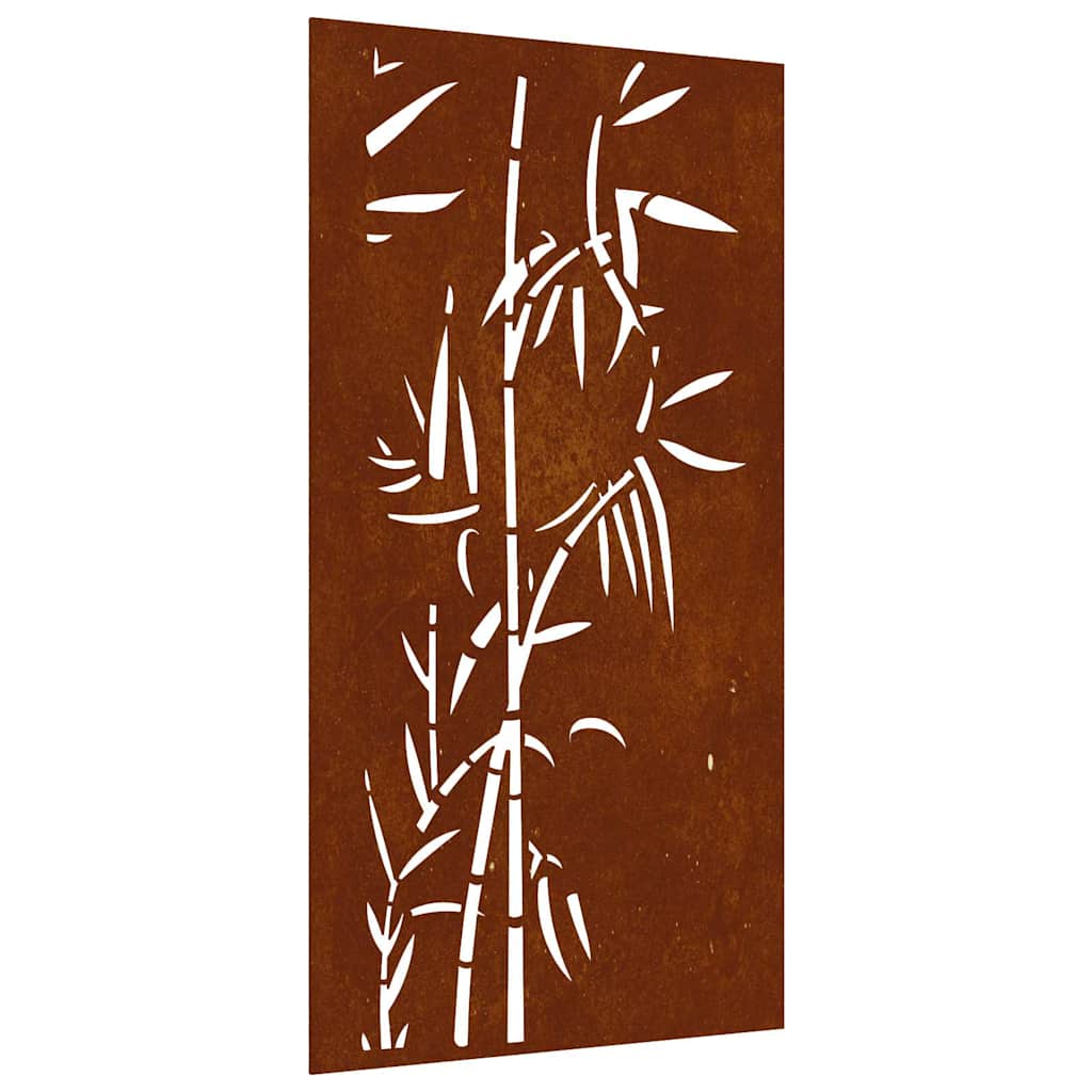 VidaXL Décoration murale jardin bambou design 105x55 cm acier corten