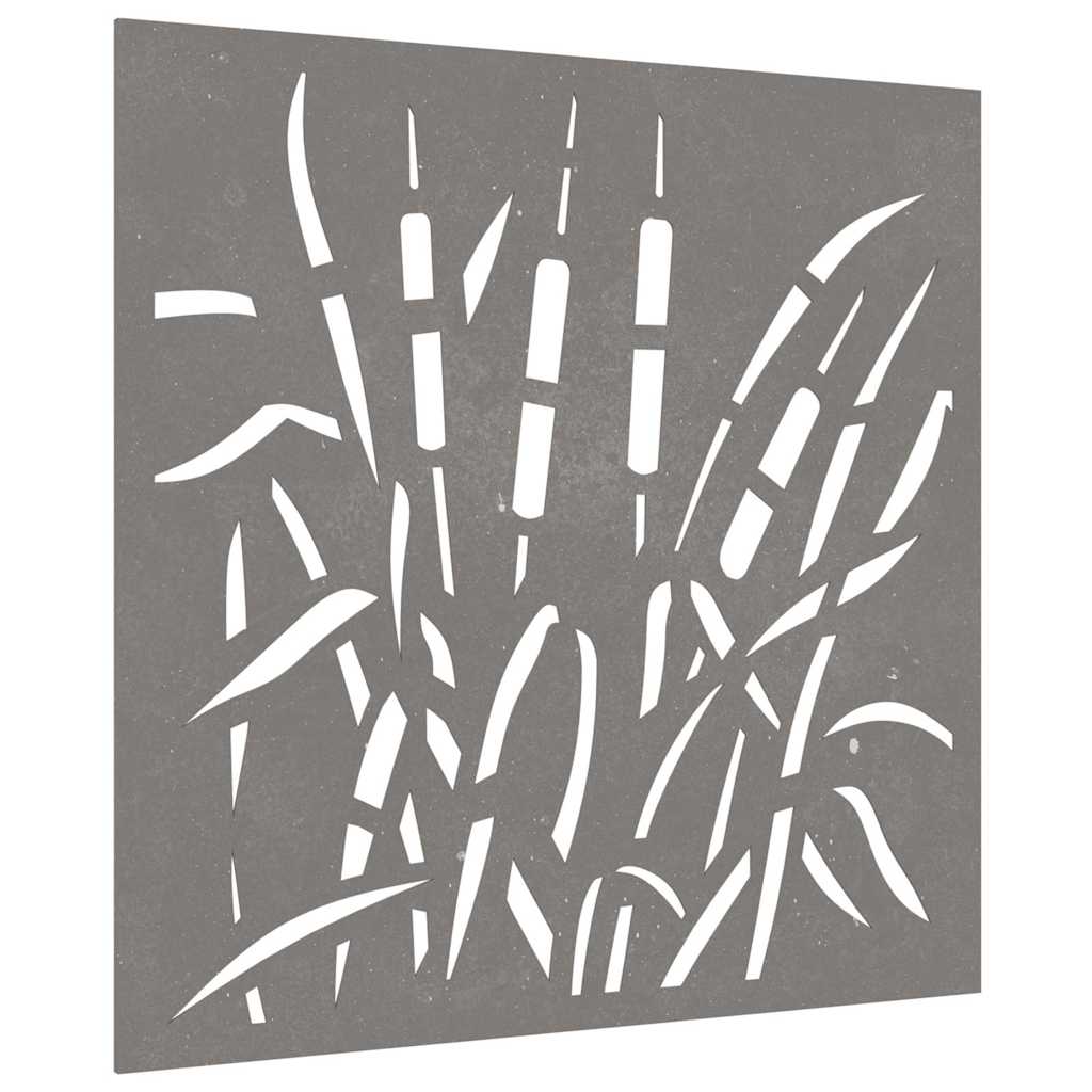 VidaXL décoration murale jardin herbe design 55x55 cm acier corten