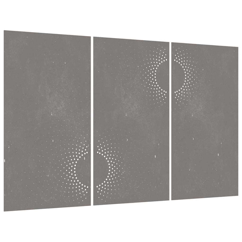 VidaXL décoration murale jardin 3 pcs soleil design 105x55 cm acier corten