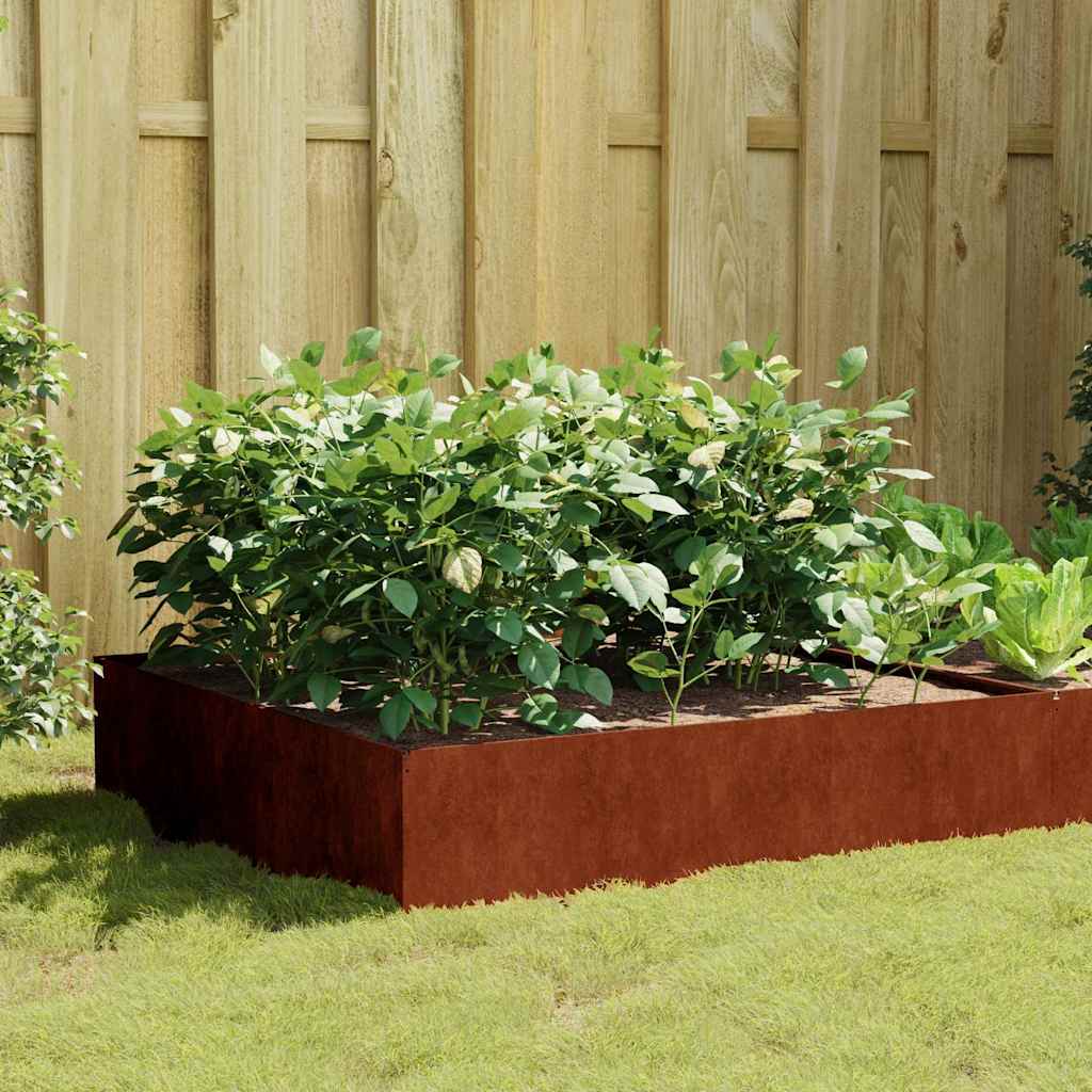 VidaXL jardinière surélevée 100x100x41 cm acier corten