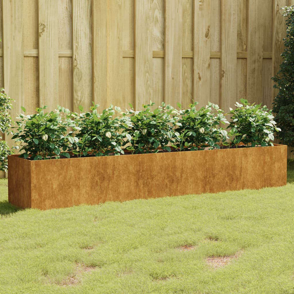 VidaXL jardinière surélevée 200x40x40 cm acier corten