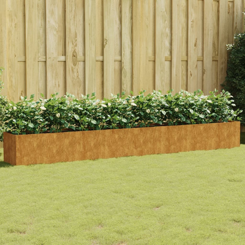 VidaXL jardinière surélevée 360x40x40 cm acier corten