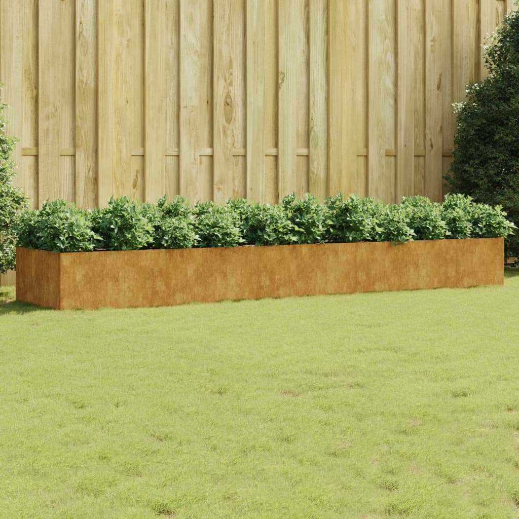 VidaXL jardinière surélevée 360x80x40 cm acier corten