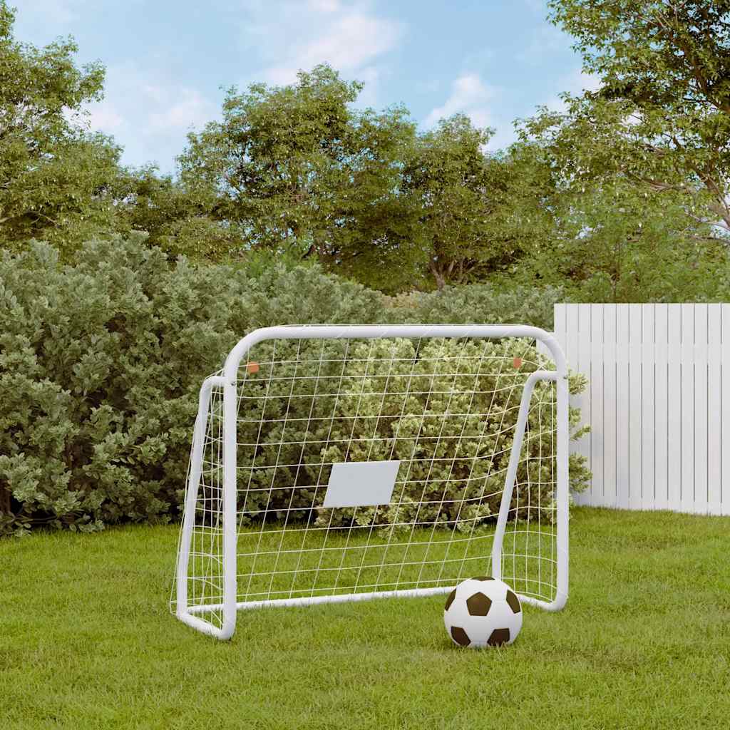 Vidaxx but de football avec filet 125x96x60 cm acier et polyester blanc