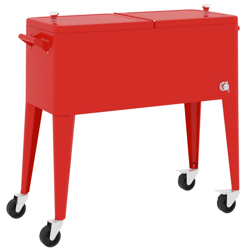 Vidaxx glacière sur roulettes 92x43x89 cm rouge