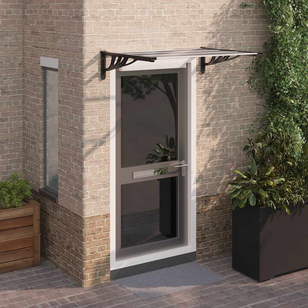 Vidaxx auvent de porte 122x90 cm polycarbonate noir et transparent