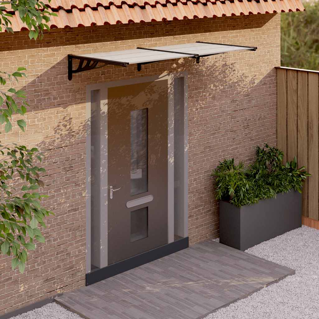 Vidaxx auvent de porte 199x90 cm polycarbonate noir et transparent