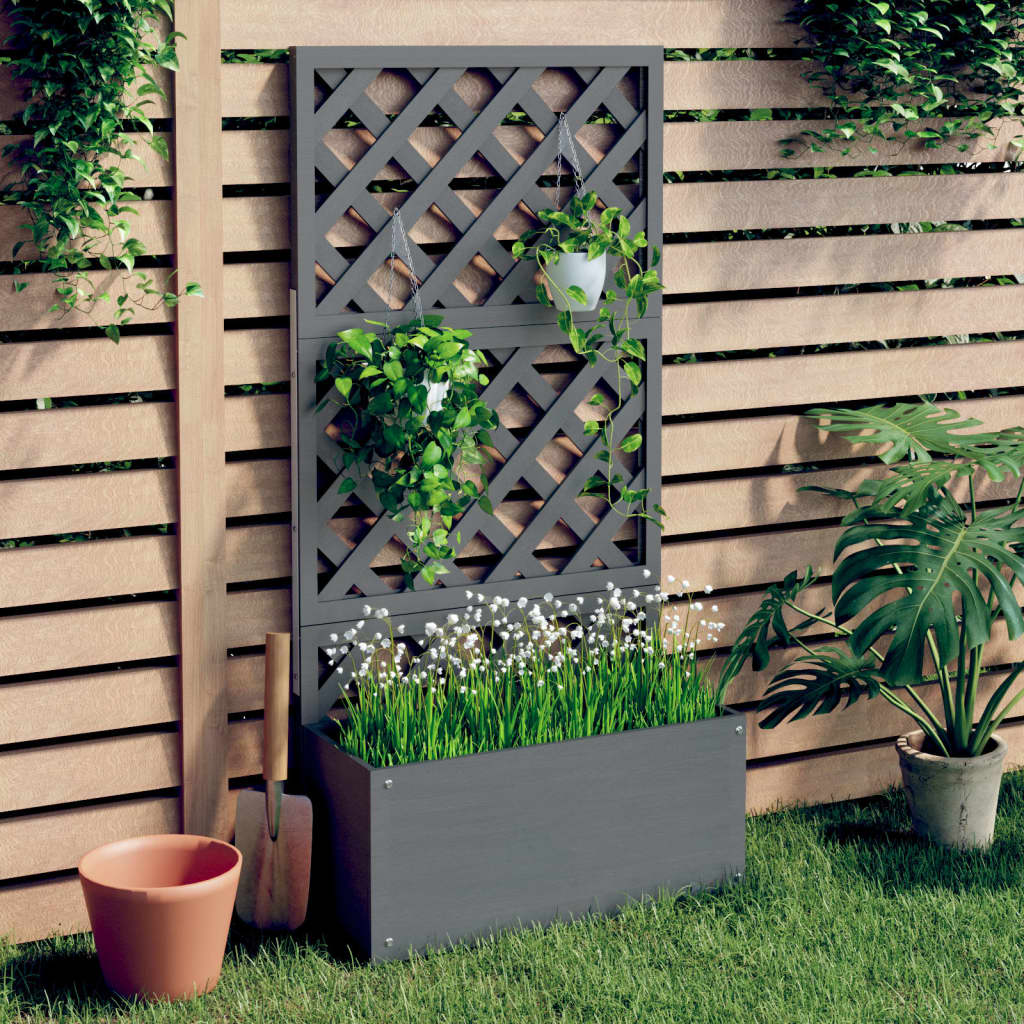 Jardinière VidaXL avec treillis 65x33x135 cm hkc