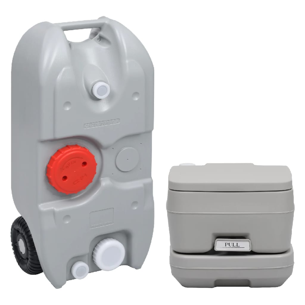 VidaXL Ensemble de toilettes et réservoir d'eau de camping portable