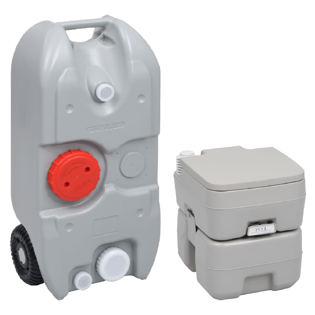 VidaXL Ensemble de toilettes et réservoir d'eau de camping portable