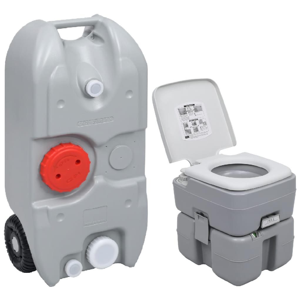 VidaXL Ensemble de toilettes et réservoir d'eau de camping portable
