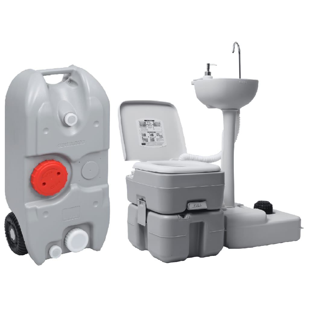 VidaXL Toilettes et lavabo de camping avec réservoir d'eau