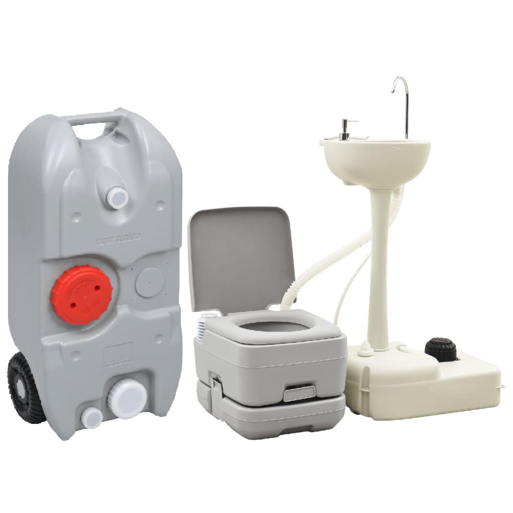 VidaXL Toilettes et lavabo de camping avec réservoir d'eau