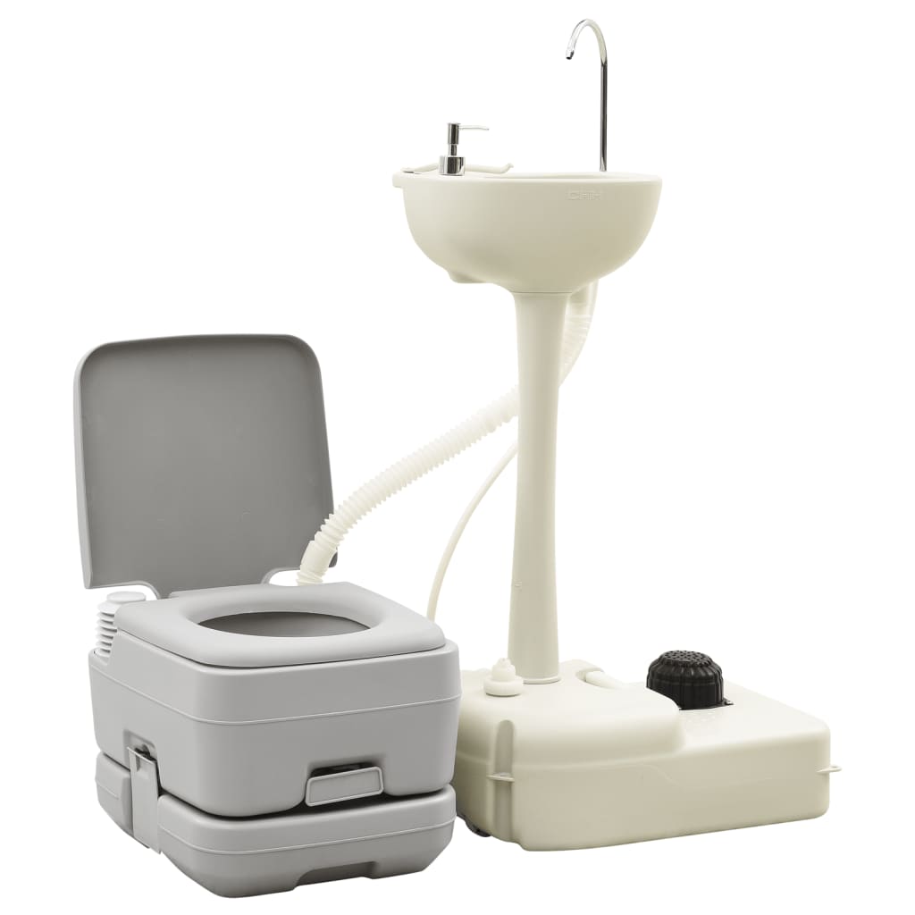 VidaXL Toilettes et lavabo de camping avec réservoir d'eau
