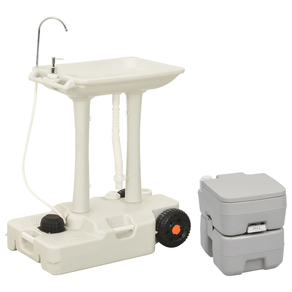 VidaXL Ensemble de toilettes et lavabo de camping portable
